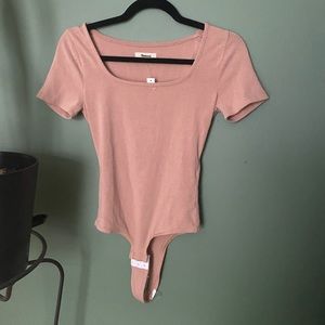 XS Madewell Scoop Neck Bodysuit Short Sleeve